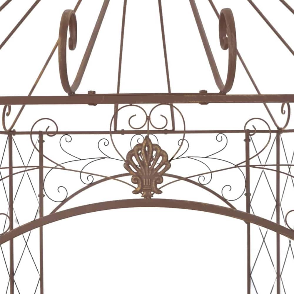314000 vidaXL Garden Pavilion Antique Brown 400x258x378 cm Iron 4