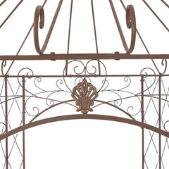 314000 vidaXL Garden Pavilion Antique Brown 400x258x378 cm Iron 4