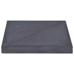 313670 vidaXL Umbrella Weight Plate Black Granite Square 15 kg 2