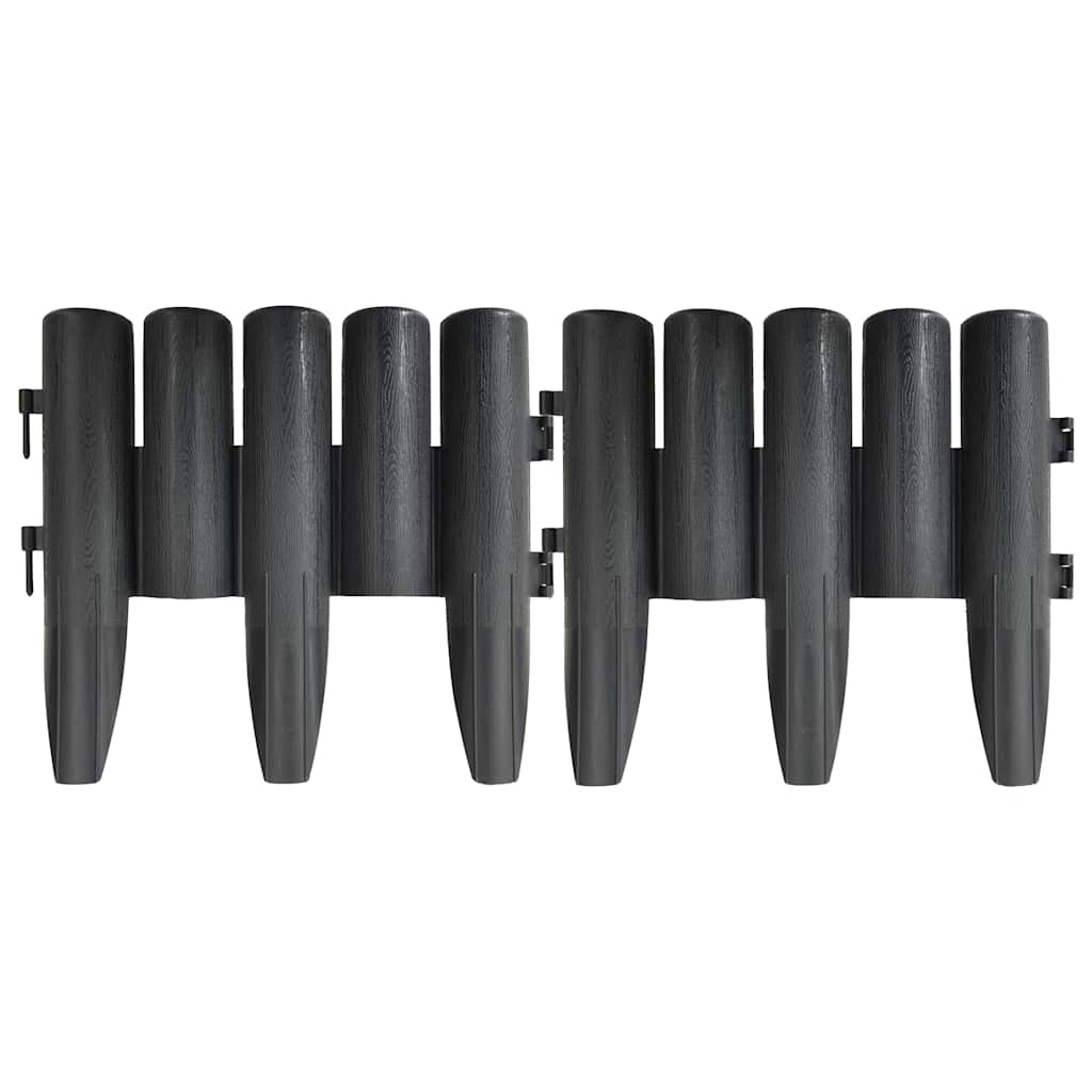 vidaXL Lawn Edgings 36 pcs Anthracite 10 m PP 4