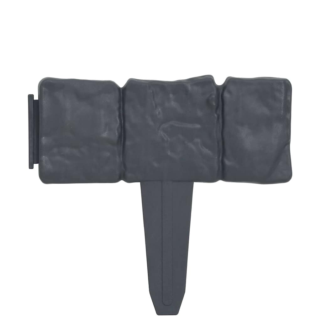 vidaXL Lawn Fence Stone Look 41 pcs Plastic 10 m 3