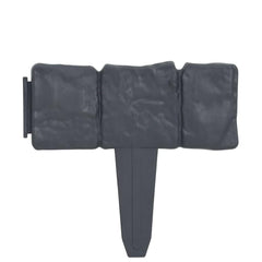 vidaXL Lawn Fence Stone Look 41 pcs Plastic 10 m 3