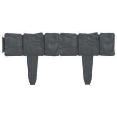 vidaXL Lawn Fence Stone Look 41 pcs Plastic 10 m 4