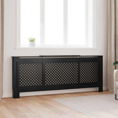 MDF Radiator Cover 78 cm Black 205 cm 20.5 cm