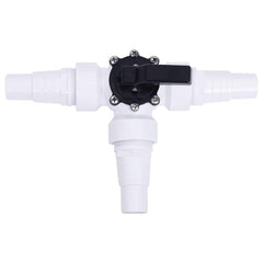 vidaXL 3-way Ball Valve | White and Black | Plastic | 3-Way Ball Valve | Other 4
