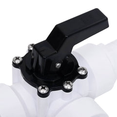 vidaXL 3-way Ball Valve | White and Black | Plastic | 3-Way Ball Valve | Other 6