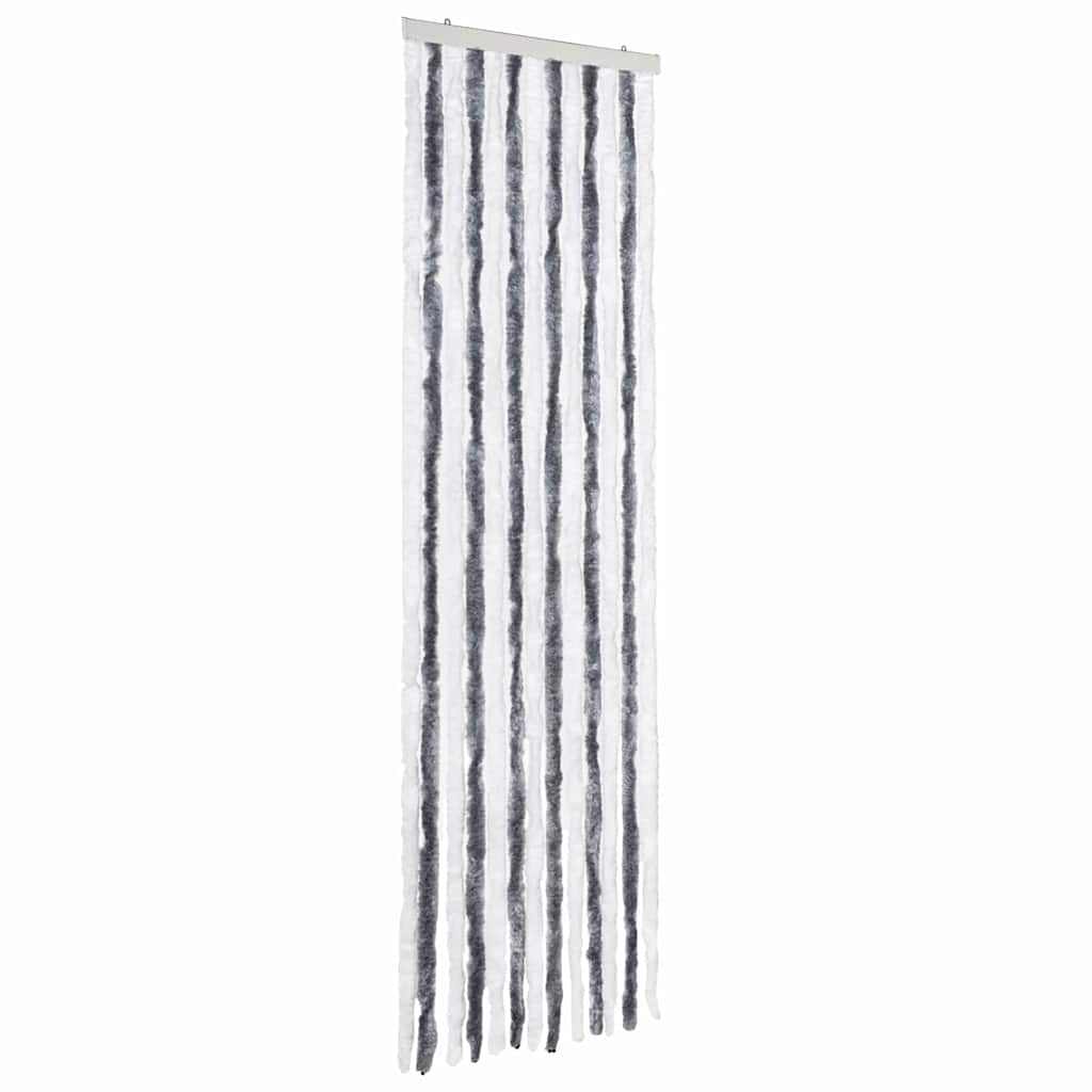 vidaXL Insect Curtain Grey and White 56x200 cm Chenille 2