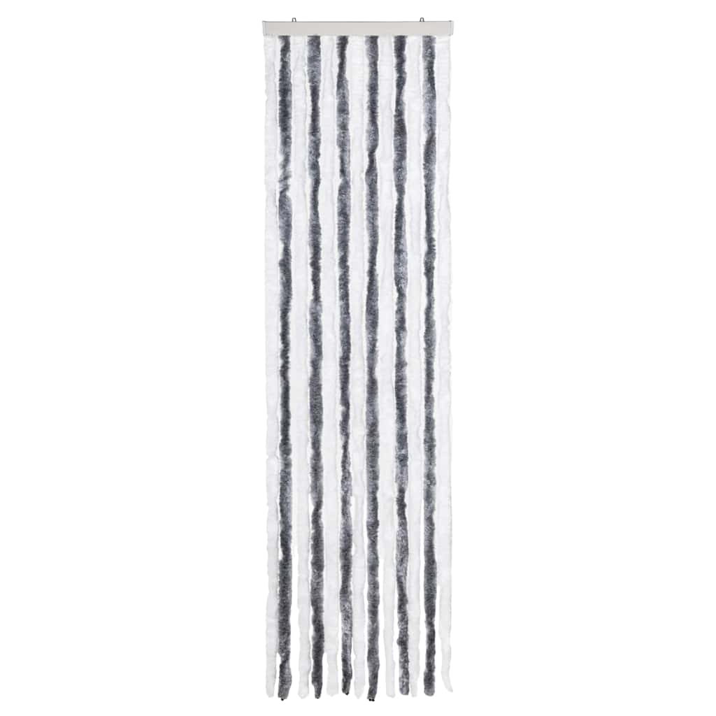 vidaXL Insect Curtain Grey and White 56x200 cm Chenille 3