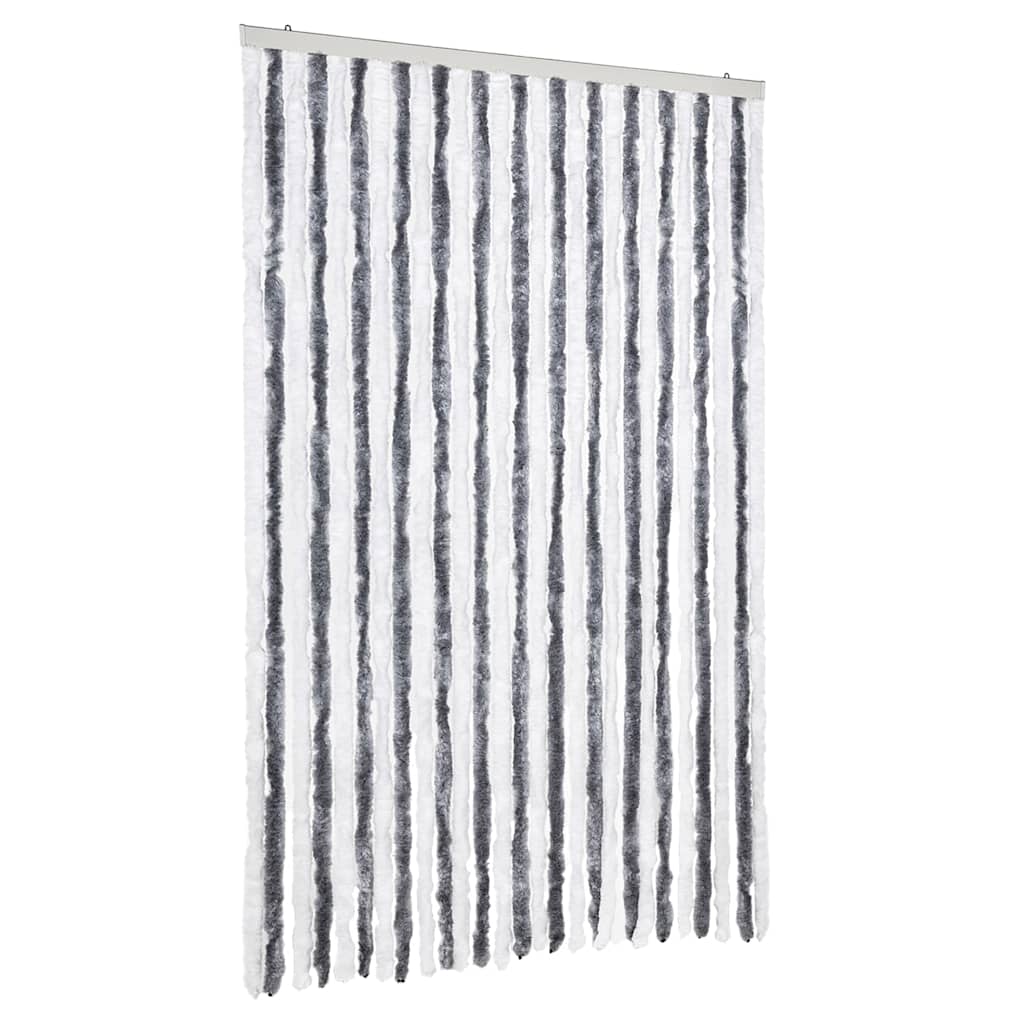 vidaXL Insect Curtain Grey and White 118x220 cm Chenille 2
