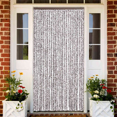 Fly Curtain 118x220 cm Chenille Width 118 cm Anthracite–Grey and white Brown and beige