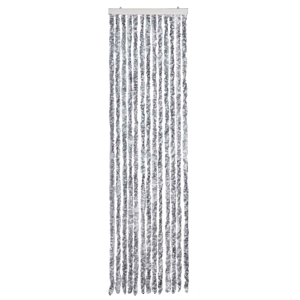vidaXL Insect Curtain White and Grey 56x200 cm Chenille 2