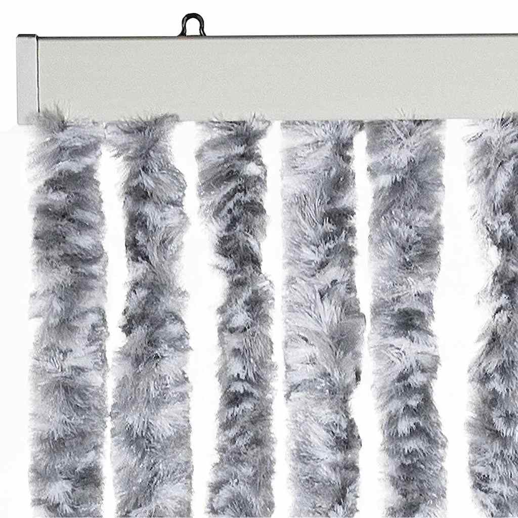 vidaXL Insect Curtain White and Grey 56x200 cm Chenille 4