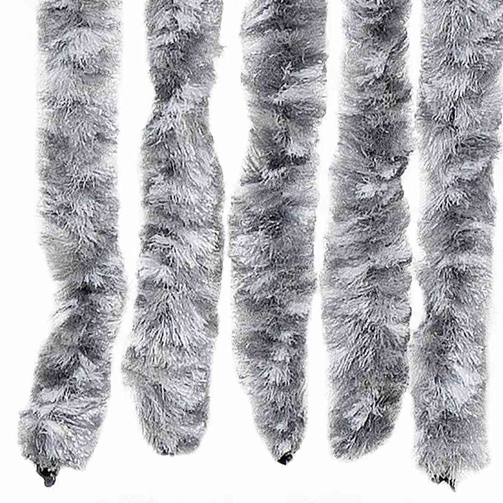 vidaXL Insect Curtain White and Grey 56x200 cm Chenille 5