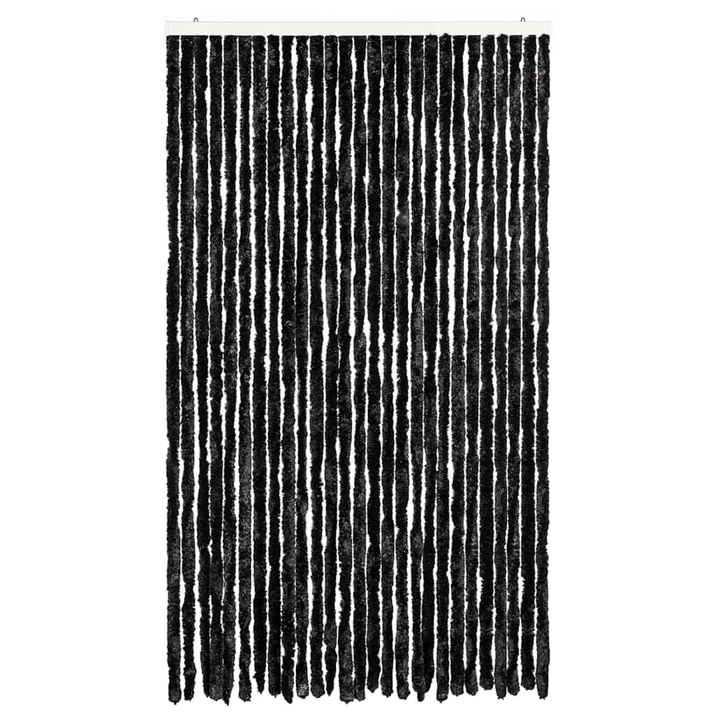 Fly Curtain 118x220 cm Chenille Width 118 cm Anthracite–Grey and white Anthracite