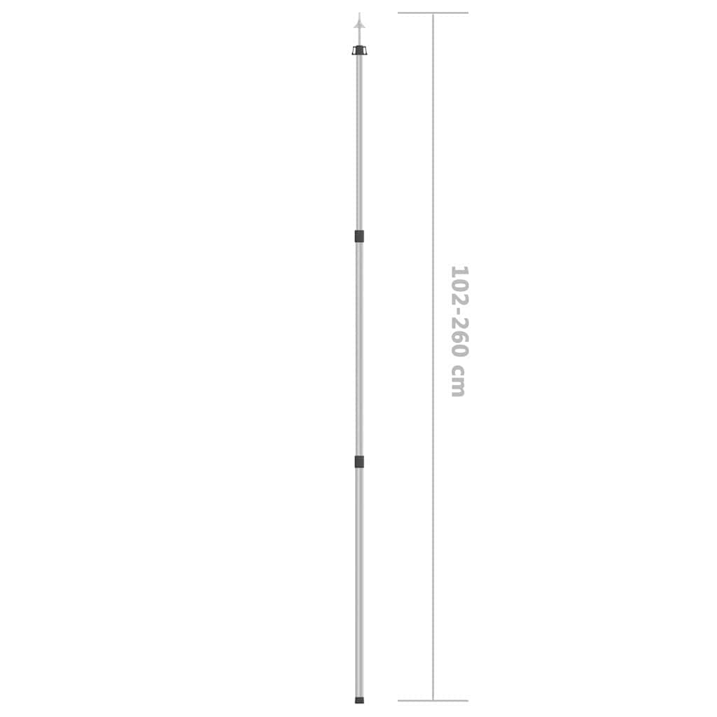 vidaXL Telescopic Tarp Poles with Length of 102-260 cm 2 pcs Aluminum 6