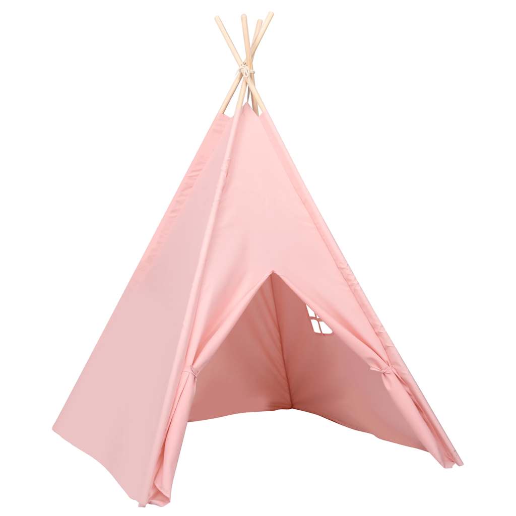 vidaXL Children Teepee Tent with Bag Peach Skin Pink 120x120x150 cm 3