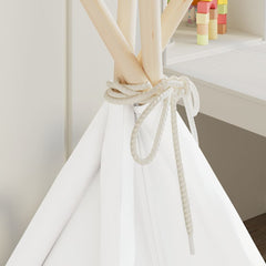 vidaXL Children Teepee Tent with Bag Peach Skin White 120x120x150 cm 3