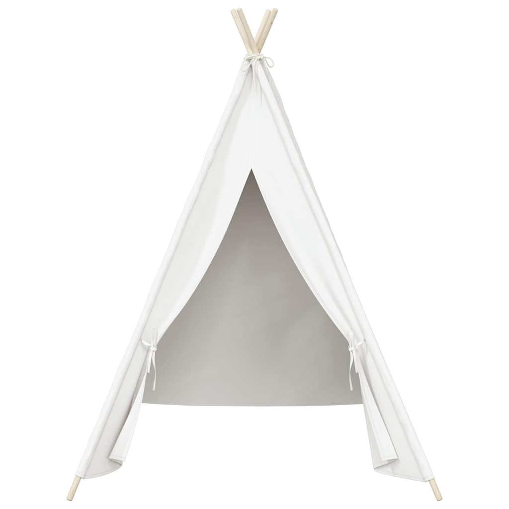 vidaXL Children Teepee Tent with Bag Peach Skin White 120x120x150 cm 4