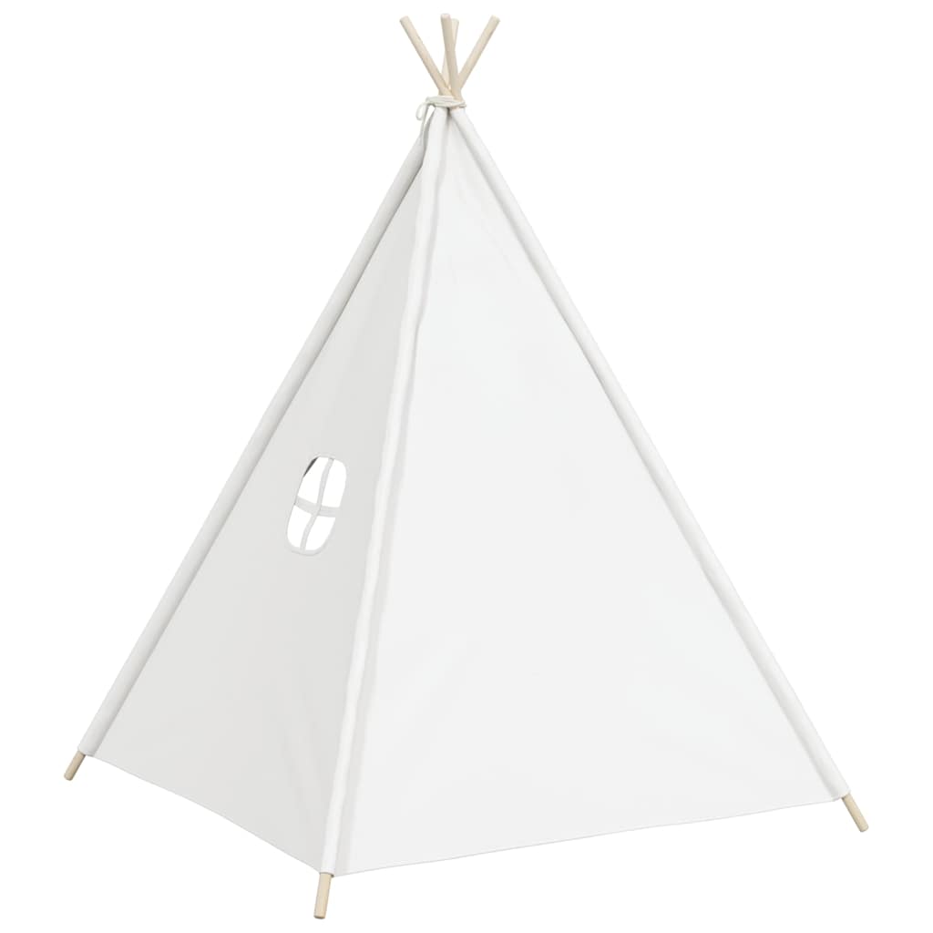 vidaXL Children Teepee Tent with Bag Peach Skin White 120x120x150 cm 6