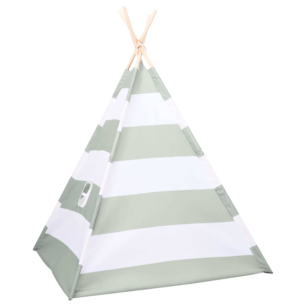 vidaXL Children Tent Grey and White 120 x 120 x 150 cm Solid pine wood 3
