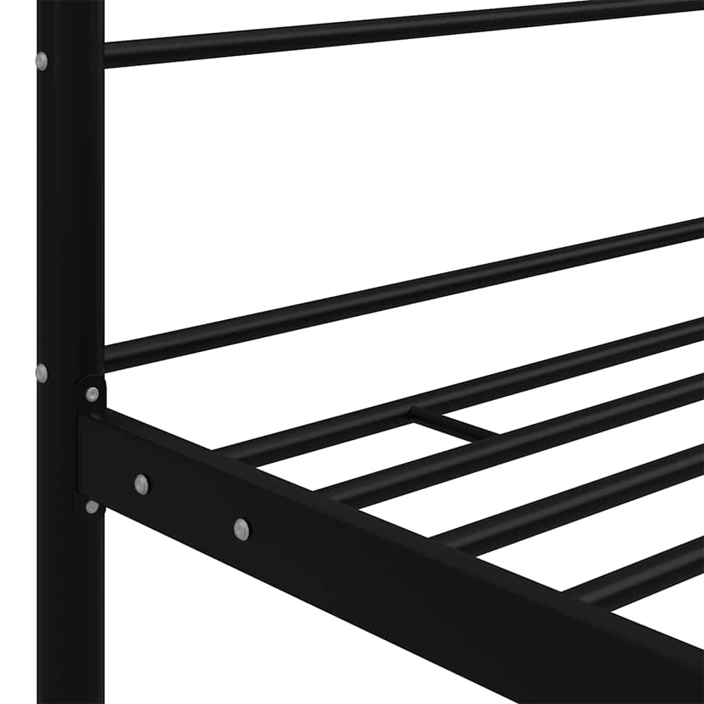 Canopy Bed Frame without Mattress Metal Black 180 x 200 cm