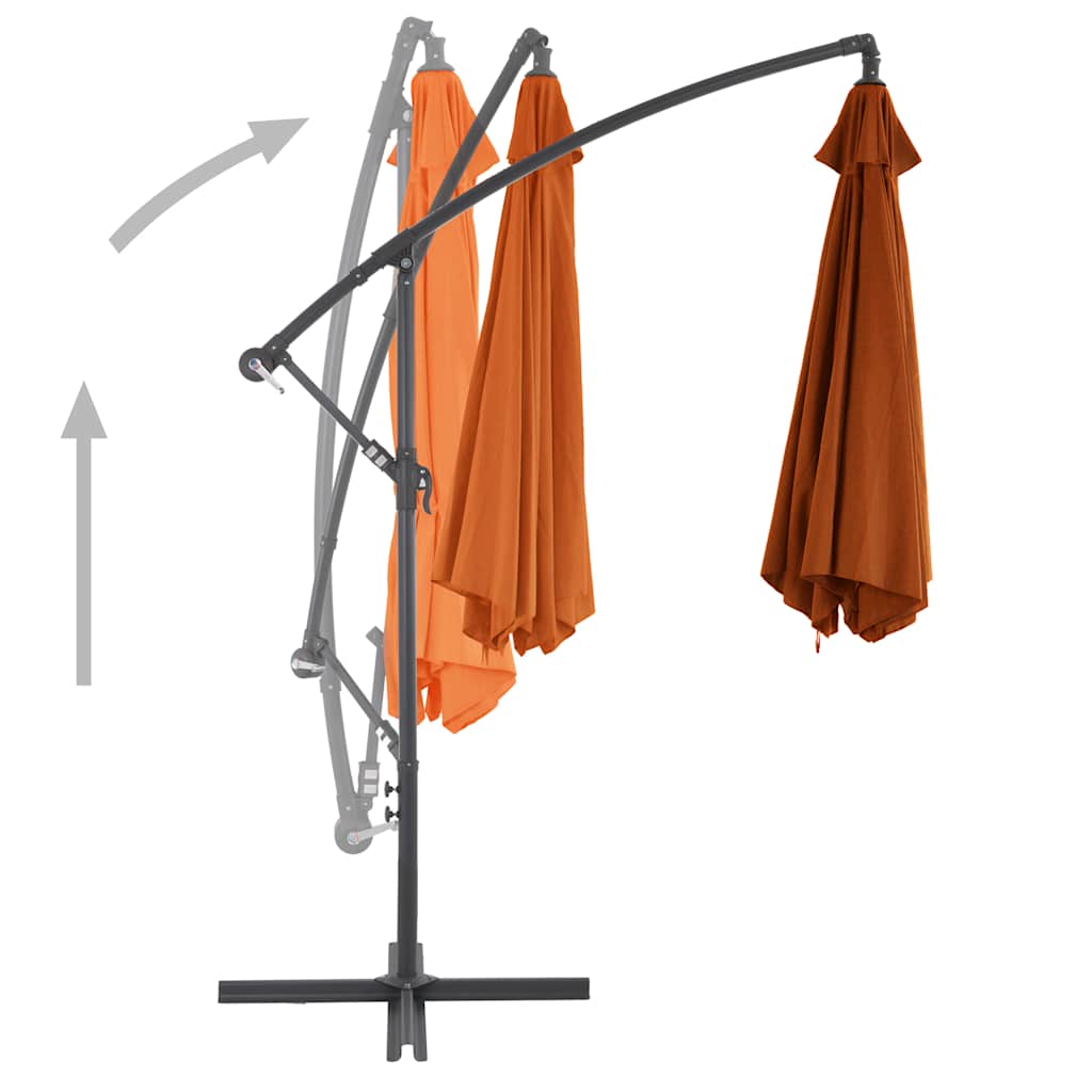 vidaXL Cantilever Garden Parasol with Aluminium Pole Terracotta 300 cm 4