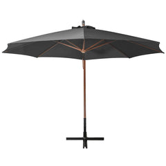 vidaXL Hanging Garden Parasol with Pole Anthracite 3.5x2.9 m Solid Fir Wood 3