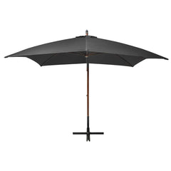 vidaXL Hanging Garden Parasol with Pole Anthracite 3x3 m Solid Fir Wood 2