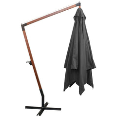 vidaXL Hanging Garden Parasol with Pole Anthracite 3x3 m Solid Fir Wood 3