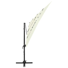 vidaXL 4-Tier Garden Parasol with Aluminium Pole Sand 250x250 cm 2