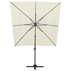 vidaXL 4-Tier Garden Parasol with Aluminium Pole Sand 250x250 cm 5