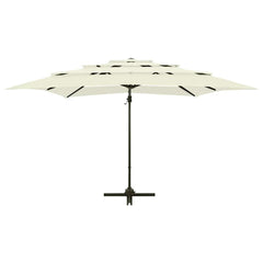 vidaXL 4-Tier Garden Parasol with Aluminium Pole Sand 250x250 cm 6