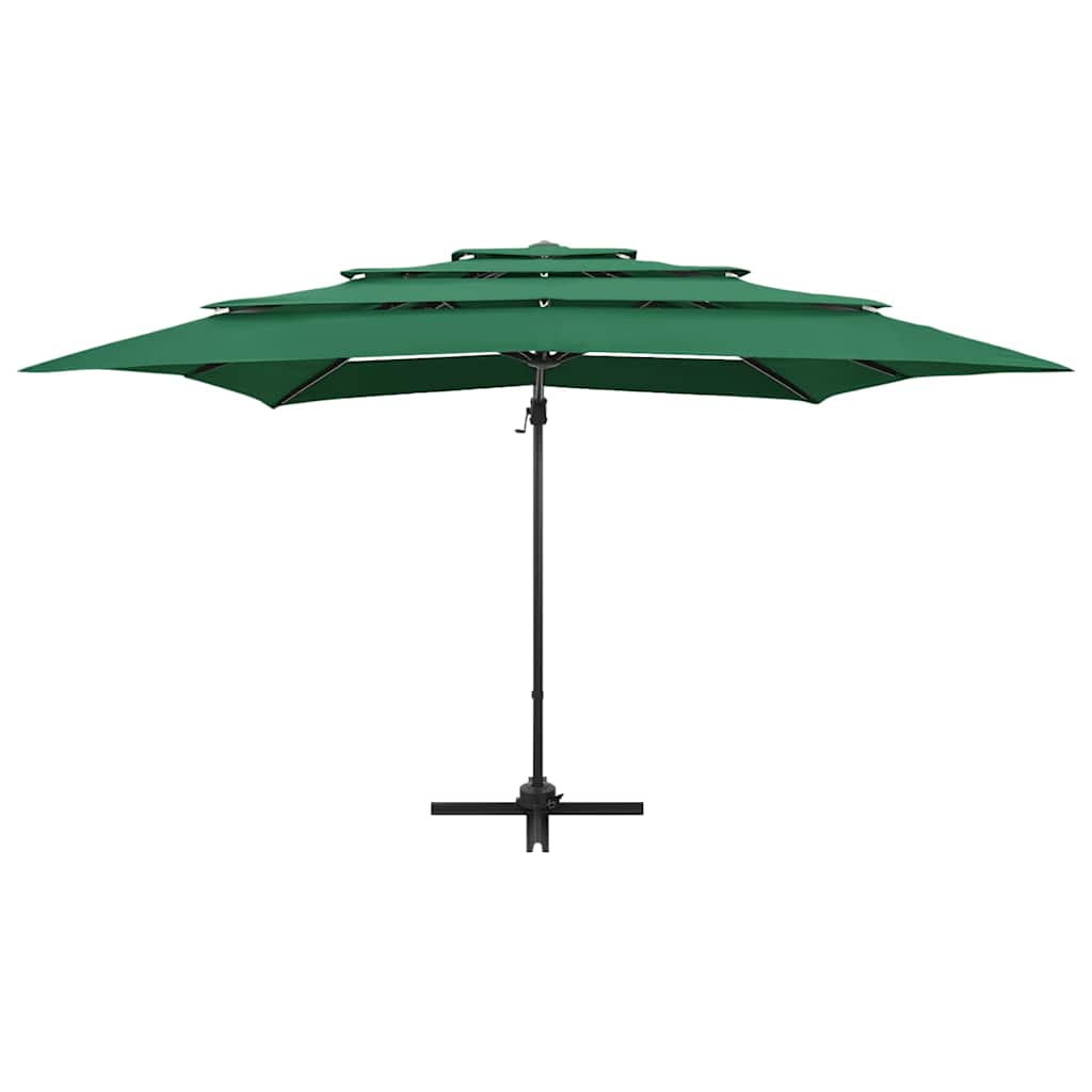vidaXL 4-Tier Garden Parasol with Aluminium Pole Green 250x250 cm 3