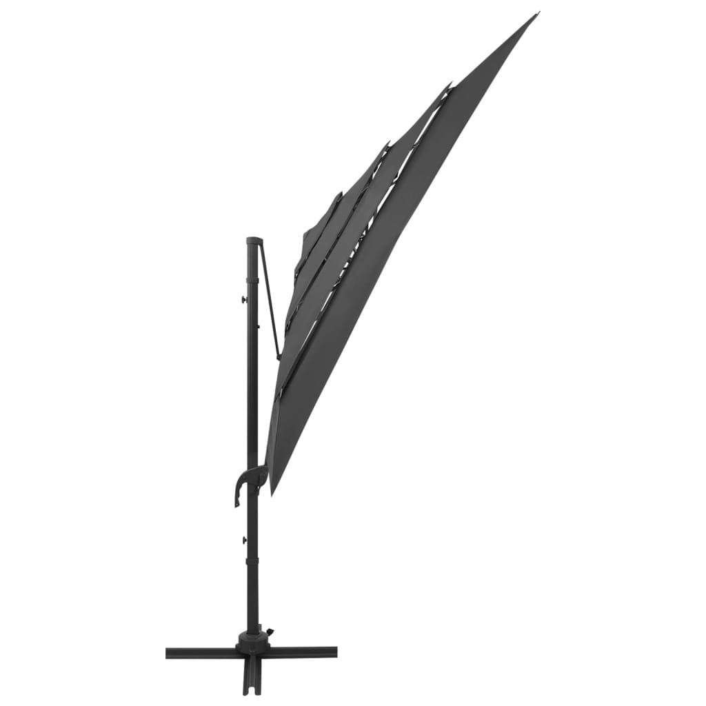 vidaXL 4-Tier Garden Parasol with Aluminium Pole Anthracite 250x250 cm 4
