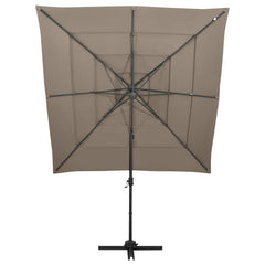 vidaXL 4-Tier Garden Parasol with Aluminium Pole Taupe 250x250 cm 2