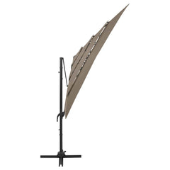 vidaXL 4-Tier Garden Parasol with Aluminium Pole Taupe 250x250 cm 3