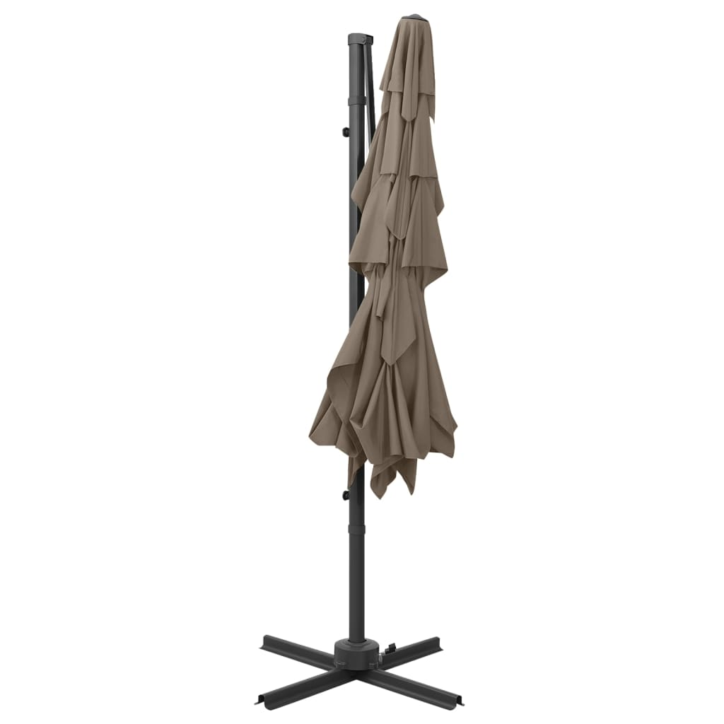 vidaXL 4-Tier Garden Parasol with Aluminium Pole Taupe 250x250 cm 4
