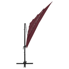 vidaXL 4-Tier Garden Parasol with Aluminium Pole Bordeaux Red 250x250 cm 4
