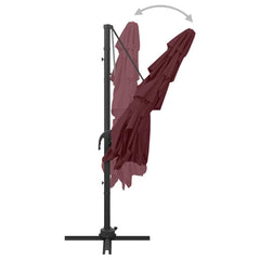 vidaXL 4-Tier Garden Parasol with Aluminium Pole Bordeaux Red 250x250 cm 6