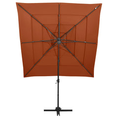 vidaXL 4-Tier Garden Parasol with Aluminium Pole Terracotta 250x250 cm 2