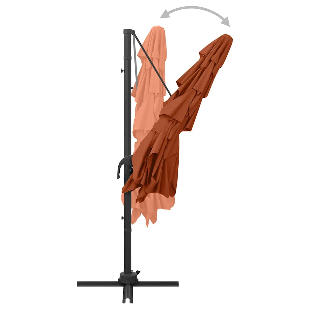 vidaXL 4-Tier Garden Parasol with Aluminium Pole Terracotta 250x250 cm 6