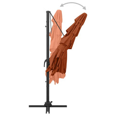 vidaXL 4-Tier Garden Parasol with Aluminium Pole Terracotta 250x250 cm 6