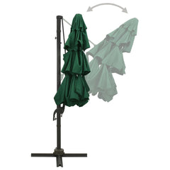 vidaXL 4-Tier Garden Parasol with Aluminium Pole Green 3x3 m 4