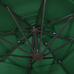 vidaXL 4-Tier Garden Parasol with Aluminium Pole Green 3x3 m 6