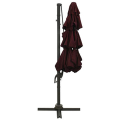 vidaXL 4-Tier Garden Parasol with Aluminium Pole Bordeaux Red 3x3 m 4