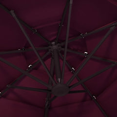 vidaXL 4-Tier Garden Parasol with Aluminium Pole Bordeaux Red 3x3 m 6