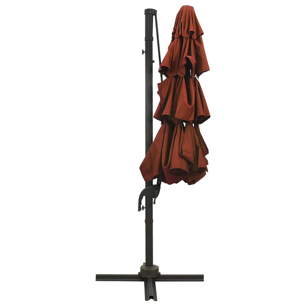 vidaXL 4-Tier Garden Parasol with Aluminium Pole Terracotta 3x3 m 4