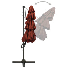 vidaXL 4-Tier Garden Parasol with Aluminium Pole Terracotta 3x3 m 5
