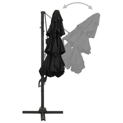 vidaXL 4-Tier Garden Parasol with Aluminium Pole Black 3x3 m 5
