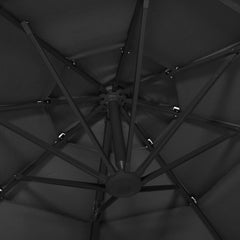 vidaXL 4-Tier Garden Parasol with Aluminium Pole Black 3x3 m 6